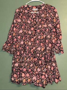 Boho Penny Swing Dress in the "Peony" print Small/Medium